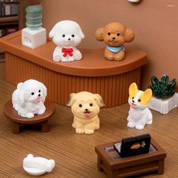 Garden Decorations Cute Dog Figurines Miniatures Cartoon Animal Micro Landscape Ornaments For Home Room Desk Accessories
