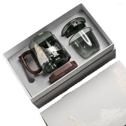 Mugs Glass Cup Tea And Water Separation Office Strainer Brewing Heat-Resistant Gift Box