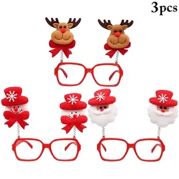 Party Decoration Kids Christmas Glasses Cute 3 Pairs 3D Decor Eyewear Festival Eyeglasses For Xmas Supplies Clothing & Accessories