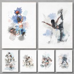 Modern Watercolor Sports Posters Basket Ball Skate Prints Canvas Printing Wall Art Picture for Living Room Home Decor Gifts