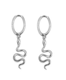 Sterling Silver Light Luxury Earrings Fun Animal Snake With Zircon Ladies Ins Trend Hoop Huggie7327817