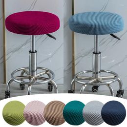 Chair Covers Seat Cover Slipcover Thickened Round Bar Stool Case Elastic Stretchable Polyester Washable Cushion