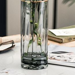 Terrarium Luxury Vases Flowers Nordic Glass Chic Transparent Design Office Vases Aesthetic Jarrones Living Room Decoration