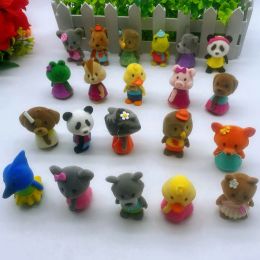 New Arrival Big 6cm Forest Animal Family Figure Duck Frog Turtle Pig Dog Panda Flocked Shaggy Figurine Collect Model Toy for Kid