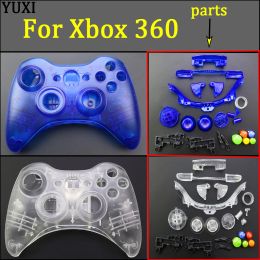 Accessories Clear White/ Clear Blue Colour Wireless Controller Housing Shell for Xbox 360 Housing Case Cover replacement with Buttons Kit