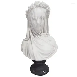 Party Decoration Veiled Maiden Bust Statue Gothic Home Decor Abstract White Resin Sculpture Goddess Crafts Aesthetics