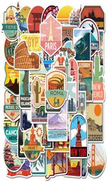 50 Pcs Car Stickers Travel city landscape For Skateboard Laptop Helmet Stickers Pad Bicycle Bike Motorcycle PS4 Notebook Guitar Pv6856307