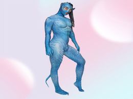 Women New Blue Avatar Couple Sexy Jumpsuit Stretch Prom Party Luxurious Stage Outfit Nightclub Show Costume Performing Halloween11467004