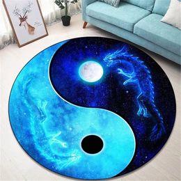 Carpets Gossip Round Children Play Carpet Nordic Modern Living Room Bedroom Anti-slip Door Mat Home Decor