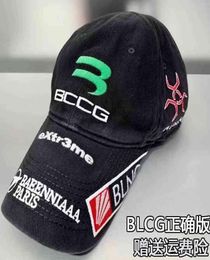 caigass Hat Autumn and Winter 2022 New Bclg Letter Embroidered Tongue Cap Co Branded Washed Old Cap b Baseball Cap2007341