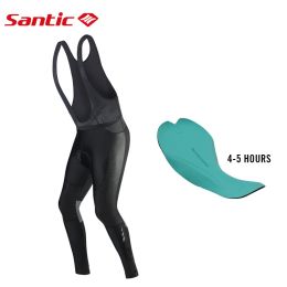 Pants Santic Men Cycling Tight Bib Pants Longdistance Cycling Long Pants Quickdrying Perspiration Breathable