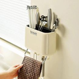 Kitchen Storage Easy To Clean Chopstick Holder Modern Multifunctional Wall Mount With Hook Towel Bar Detachable Drain