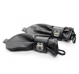 FashionSoft Leather Fist Mitts Gloves with Locks andRings Hand Restraint Mitten Pet Role Play Fetish Costume4525944
