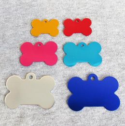 100pcslot Aluminum Bone Shaped Pet Dog Identity Tags Blank and Suitable for Laser Engraving Whole6730108