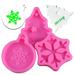 Baking Moulds 3D Christmas Silicone Moulds For Soap Snowflake DIY Xmas Chocolate Mould Sugar Craft Mould Fondant Cake Decorating Tools