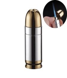 Bullet Shaped Lighter Refillable Metal Butane Gas Torch Lighters Jet Blue Flame for Men Cigarette Cigar298b6690105