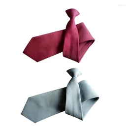 Bow Ties Trendy Male Clip Closure Neck Tie For Business Necktie Men Solid Colour Banquet Formal Wedding Party Shirt Uniform Detachable