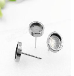 Stainless Steel Stud Earring Cabochon Stones Setting Post Cup Blank Stud Earring Bezel Setting 316 Steel Post5105798