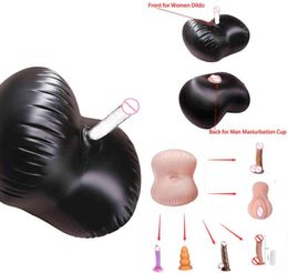 Nxy Dildo Camatech Strapon Inflatable Pillow Masturbation for Men FemaleRiding Chair with Detachable Anal Plug Cushion Sex T74312898184184