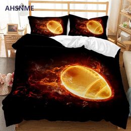 Bedding Sets AHSNME Flame American Football Set Print Quilt Cover For King Market Can Be Customised Pattern Jogo De Cama