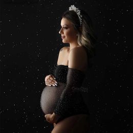 Maternity Dresses Pregnant woman photo shoot dress pregnant woman swimsuit pregnant woman photo set knitted jumpsuit Q240413