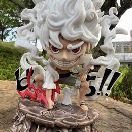 Action Toy Figures 16cm One Piece Nika Luffy Gear 5 Figures Sun God Q Version Models Decorations Figure Doll Toy Collection Gift