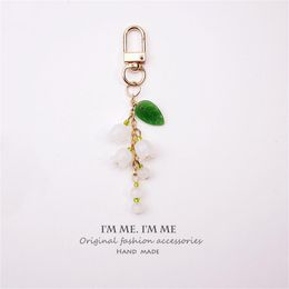 Pendant Mobile Phone Chain Women's Style Key Chain 2 Materials Small Pendant Lily Of The Valley Jewelry And Accessories Keychain