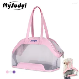 Cat Carriers MySudui Fashion Pet Bag Breathable Transparent Dog Going Out Shoulder Portable Durable For Small Pets Outdoor Travel