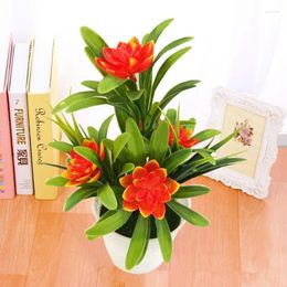 Decorative Flowers 5 Styles Artificial Potted Simulation Fake Pink Plants Flower Home Garden Table Decoration Room Ornament Bonsai Gift