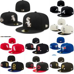 Fitted hat Mens Designer Baseball Hats Black Colour All Team outdoors sports Sport World Patched Full Closed stitched hats mix order 7-8