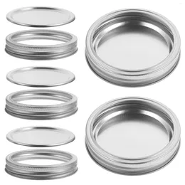 Dinnerware 5 Sets Leakproof Mason Jar Airtight Lid Caps Tinplate Metal Storage Canning Jars