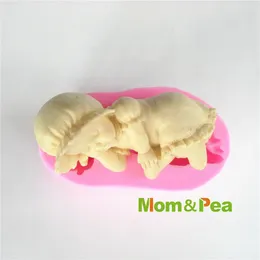 Baking Moulds Mom&Pea 0410 Baby Girl Silicone Soap Mould Cake Decoration Fondant 3D Food Grade Mould