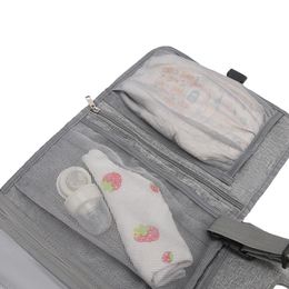 Baby Diaper Changing Pad with Zipper Wipes Pocket Waterproof Oxford Cloth Travel Newborn Girls Boys Travel Mat Storage Bag