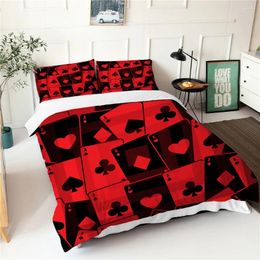 Bedding Sets Winter Comforter 3d Bed Sheet Porker Cards Design Double Bedspread With Pillowcases Soft Warm Duvet Cover
