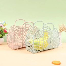 Bathroom Laundry Basket Small Foldable Mesh Portable Plastic Home Bathroom Storage Organisers for Household Clothes Organisation