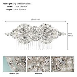 Alloy Rhinestone Sparkling Pearl Hair Comb Wedding Headpieces Hair Accessories Bridal Jewelry Hair Clips