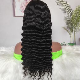 Brazilian 100% Human Hair HD 13X4 Lace Front Wig Deep Wave 150% 180% 210% Density Pre Plucked 10-34inch