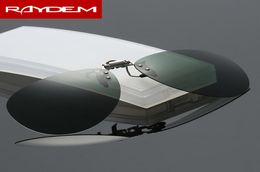 Raydem Oval Unisex Polarized Clip On Sunglasses AntiUVA AntiUVB Men Women Driving Fishing Mirror Sun Glasses6741055