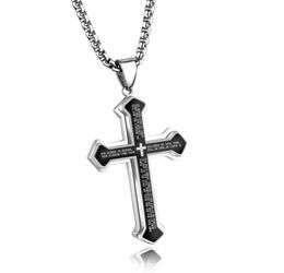 hip hop pendant necklace for men luxury designer mens black pendants stainless steel Bible scriptures jewelry gift8395185