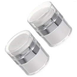 Storage Bottles 2pcs Portable Makeup Cream Pump Jar Refillable Lotion Dispenser Face Carrying Bottle For Travel