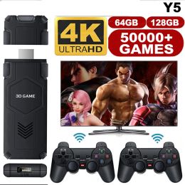 Consoles Y5 Video Game Console 128G 2.4G Double Wireless Controller Game Stick 4K 50000+ Games 128GB M8 Retro Games Dropshipping