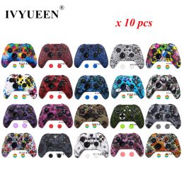 Cases IVYUEEN 10 PCS Silicone Protective Skin for XBox One X S Slim Controller Protector Case Cover with Thumb Stick Grips Caps