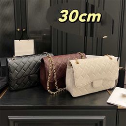 Classic Diamond Designer Bag High Quality Crossbody Bags Flap Leather Messenger Bag Caviar Lattice Tote Bag Luxury Handbag Purse 30cm 240215
