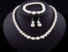 2019 Fashion Custom Jewelry Sets Pearl Bracelet Necklace Wedding Bridal Accessories for Woman7657929