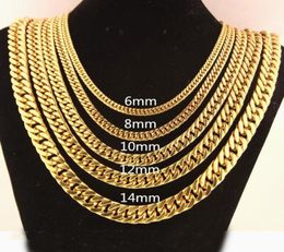 Chains 681012141719mm Width Trendy Gold Chain For Men Women Hip Hop Jewellery Stainless Steel Curb Necklace Jewelery4340868