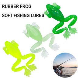 5Pcs Soft Frog Fishing Lures 5.5CM 2.7G Silicone Bait Frog Artificial Treble Hooks Water Ray Baits Fishing Tackle