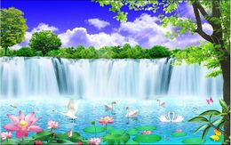 Wallpapers Custom Po 3d Wallpaper Non-woven Mural Blue Sky And Green Waterfall Room Painting Wall Murals For Walls 3 D