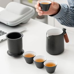 Teaware Sets High-End 1 Pot Of 4 Cups Portable Travel Tea Set Storage Bag TeaSet Small Ceramics Teapot Outdoor Teawar