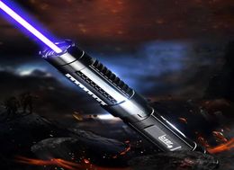 BE6 450nm Adjustable Focus High Power Blue Laser Pointer With 16340 Batteries ChargerGogglesAluminium box 5 star caps6827400