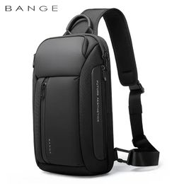 BANGE Brand Design Oxford Trendy Waterproof Materials Men Chest Bag with Large Capacity Fashion MultiPockets Slim bag for male 240407